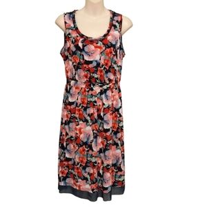 🔵BOGO FREE🔵 Simply Vera Vera Wang Sleeveless Raw Hem Floral Dress Sz S
